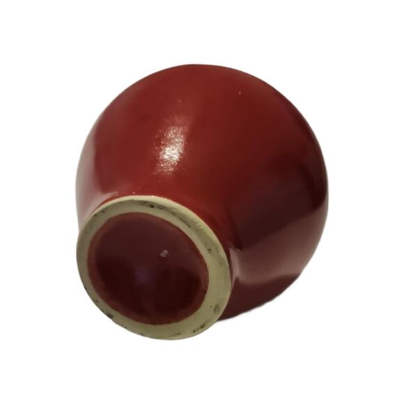 Modernist Red and Black Vase, German Pottery Vase, 10" Tall - Picture 5 of 10